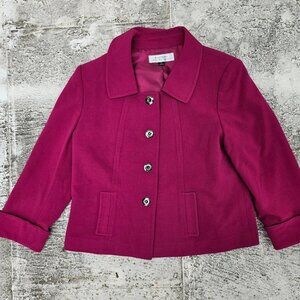 Tahari Women Blazer Button Front Jacket Fuchsia Coat Size 10 Arthur S. Livine B